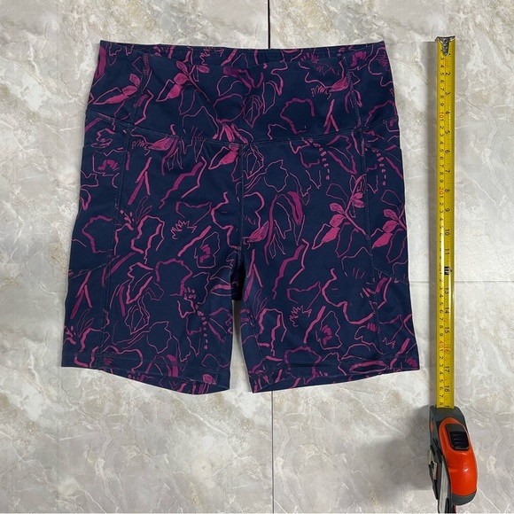 Avia Pants - Avia Women's Bike Shorts - Navy and Pink Floral